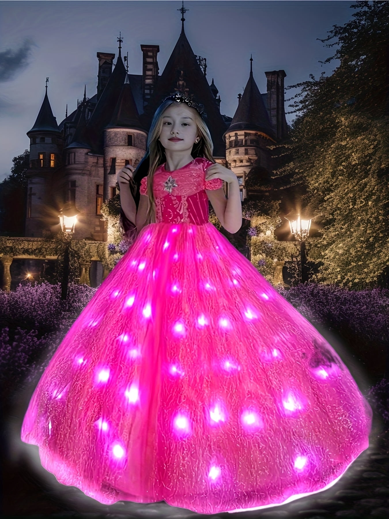 white christmas dresses Festive LED Princess Gown main image 1