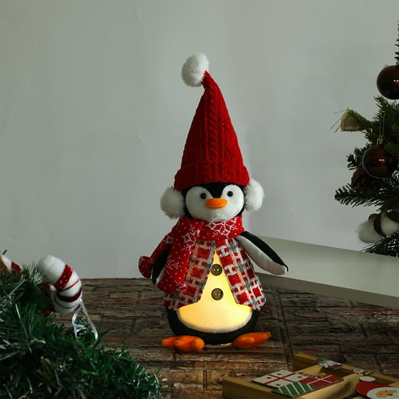 LED Light up Plush Penguin Stuffed Toy- Glowing Soft Toy for Christmas Decor, Kids Gift, Night Light, And Festive Holiday Bedroom Decorations