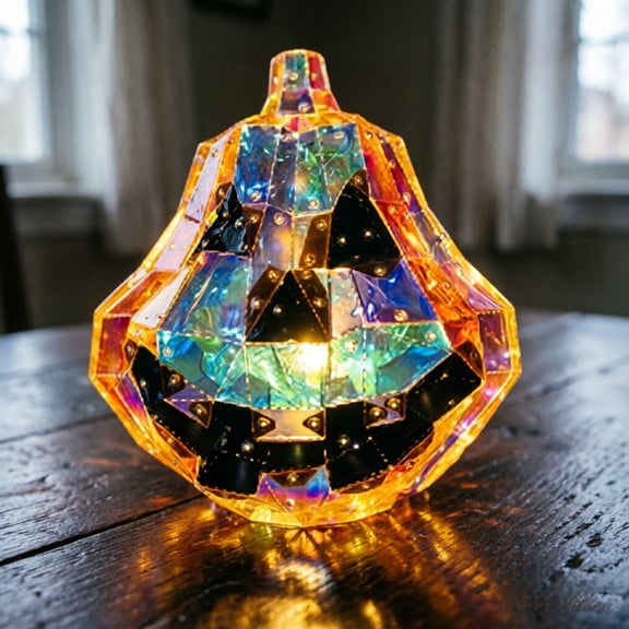 LED Light Up Pumpkin Holographic Halloween Decor for Home Party