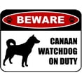 thumbnail image 1 of LED Light Up Red Flashing Blinking Attention Grabbing Laminated Dog Sign Beware Canaan Watchdog on Duty (Silhouette) Yard Fence Gate, 1 of 5