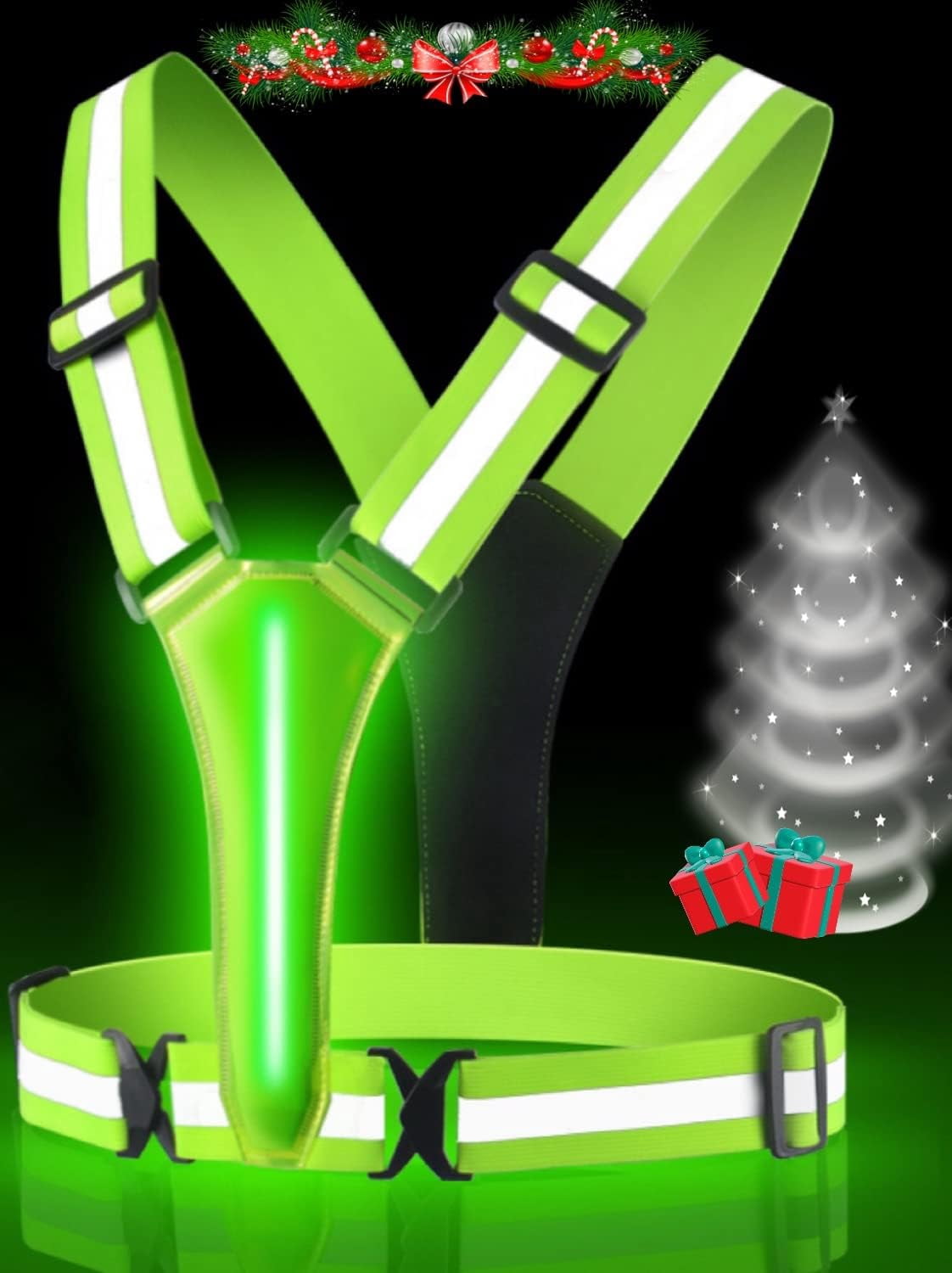 Biking Gear Rechargeable LED Running Vest Adjustable