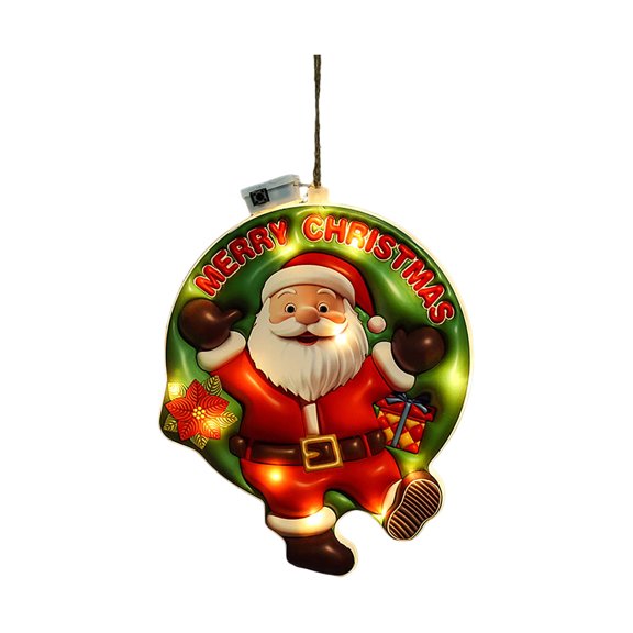 LED Light Up Santa Claus Hanging Ornament, Flashing Mode, Christmas Tree Window Display Decor, Festive Atmosphere Hanging Pendant Light