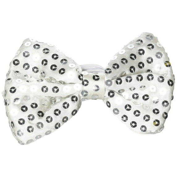 LED Light Up Silver Sequin Bow Tie (12 Pieces)