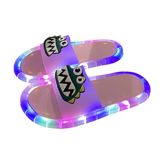 LED Light Up Slippers for Women and Men, Cartoon Couple Slippers with Durable Sole, Non- Indoor Outdoor Home Slides