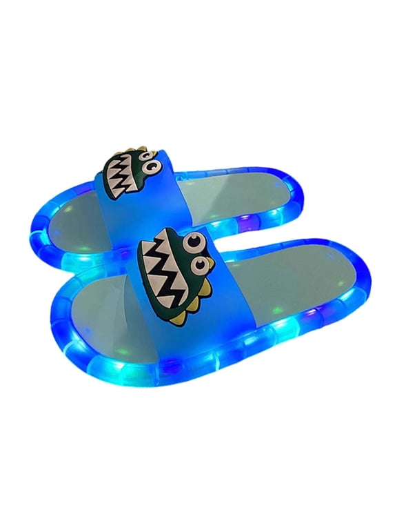 LED Light Up Slippers for Women and Men, Cartoon Couple Slippers with Durable Sole, Non- Indoor Outdoor Home Slides