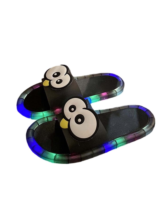 LED Light Up Slippers for Women and Men, Cartoon Couple Slippers with Durable Sole, Non- Indoor Outdoor Home Slides