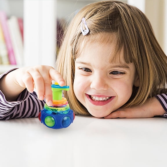 LED Light Up Spinning Top for Kids – Colorful Rotating Gyro Toy with Pull String – Educational Fine Motor Skills Development – One Size