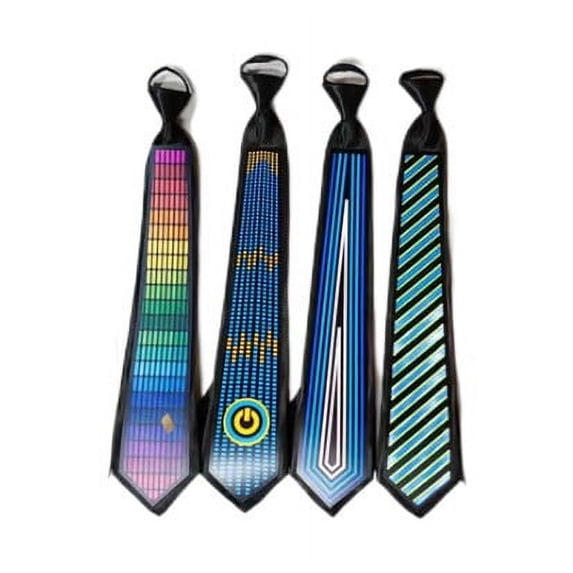 LED Light Up Tie with Sound Activated Glow – Cold Light Luminous Necktie for Parties, Raves, Halloween, Concerts