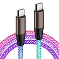 thumbnail image 1 of LED Light Up USB C Cable , 3.3FT Glowing Fast Charging Cable, USB C to USB C Cord, Type C Charger Cable Compatible with 15, 1 of 7