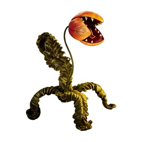 LED Light-Up Venus Flytrap Book Halloween Decoration, Battery Operated Flameless Safe Dual Scene Day Night Detailed Sculpted Prop, Shelf Desk Decor for Halloween Library Hauntedy Houses Display