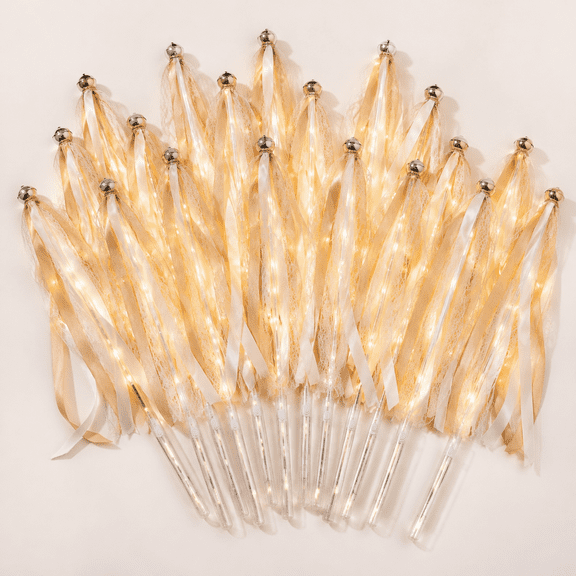 LED Light Up Wedding Wands, Ribbon Streamers with 3 Modes