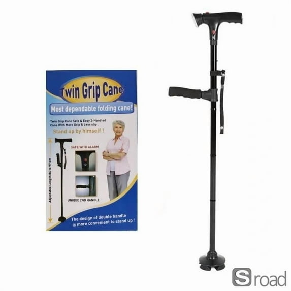 LED Light Walking Cane - Adjustable Folding Walking Stick With Bright Light, Lightweight Aluminum Crutch For Elderly, Night Use, Hiking & Camping (Supports 250lbs),Magic Cane Blue,One Size,funny