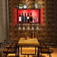 thumbnail image 1 of LED Light Wine Rack Wall Mounted Wine Bottle Display Rack Metal Wine Storage Shelf, 1 of 12