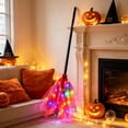 thumbnail image 1 of LED Light Up Witch Broom, Colorful Halloween Broomstick with 3-Section Detachable Design for Haunted House, Porch, Party Props, Costumes and Holiday Decor, 1 of 8