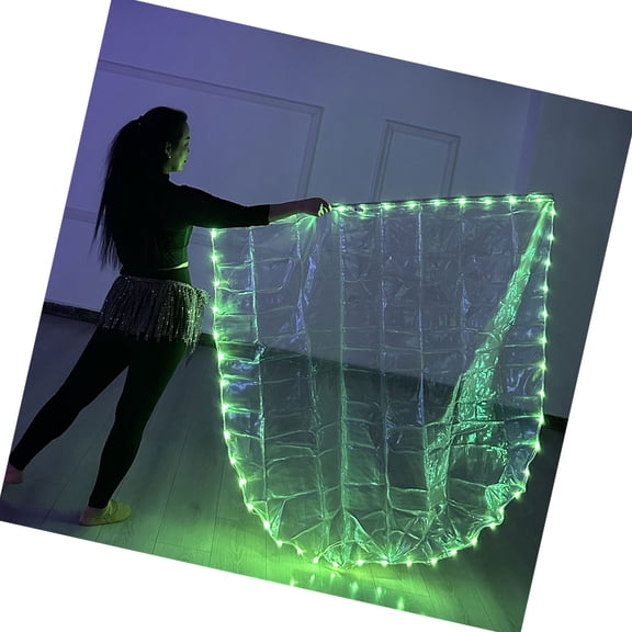 LED Light Worship Dance Flag with Telescopic Poles Semicircular Design Praise Banners for Celebration and Beach Vacation