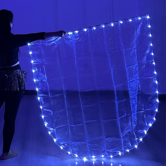 LED Light Worship Dance Flag with Telescopic Poles Semicircular Design Praise Banners for Celebration and Beach Vacation