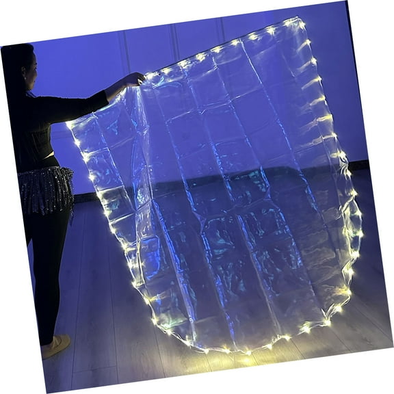 LED Light Worship Dance Flag with Telescopic Poles Semicircular Design Praise Banners for Celebration and Beach Vacation