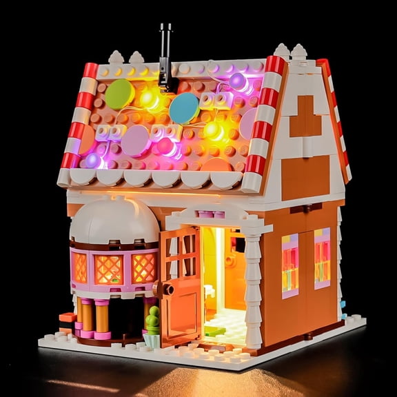 LED Light Christmas Festive Gingerbread House for Lego 40809 Building Blocks Model