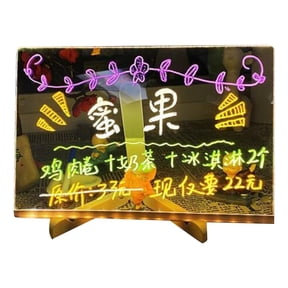 LED Light up Memoboard Clear Acrylic Sign Glowing LED Message Board Illuminated Writing Drawing Board for Home Office