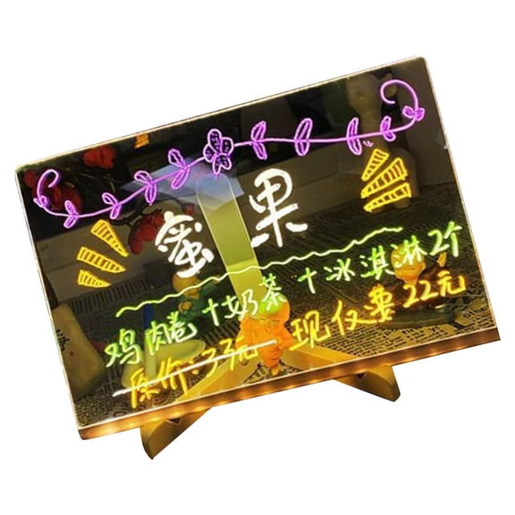 LED Light up Memoboard Clear Acrylic Sign Glowing LED Message Board Illuminated Writing Drawing Board for Home