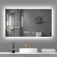 thumbnail image 1 of LED Lighted 40x24 inches Wall Mounted Rectangle Frameless Smart Bathroom Vanity Mirror, 1 of 5