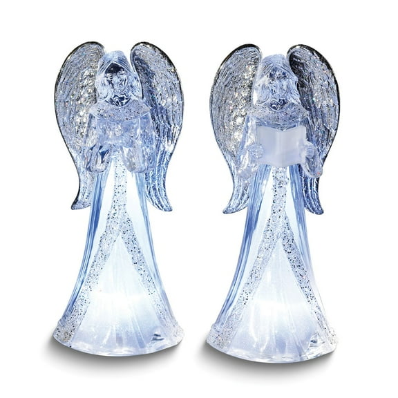 LED Lighted Acrylic Angel 2-piece Set Q-GM15758