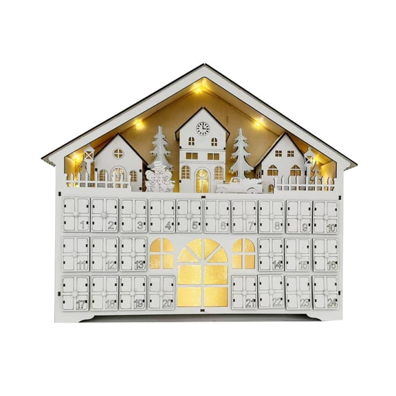 LED Lighted Advents Calendar Christmas Advents Calendar with LED Lights and 24 Gift Drawers Decoration