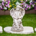thumbnail image 1 of LED Lighted Angel With Rabbit Outdoor Garden Statue - 12", 1 of 5