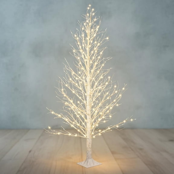 LED Lighted Birch Tree with Twinkle Lights and Timer, Waterproof for Indoor Outdoor Festival Decorations