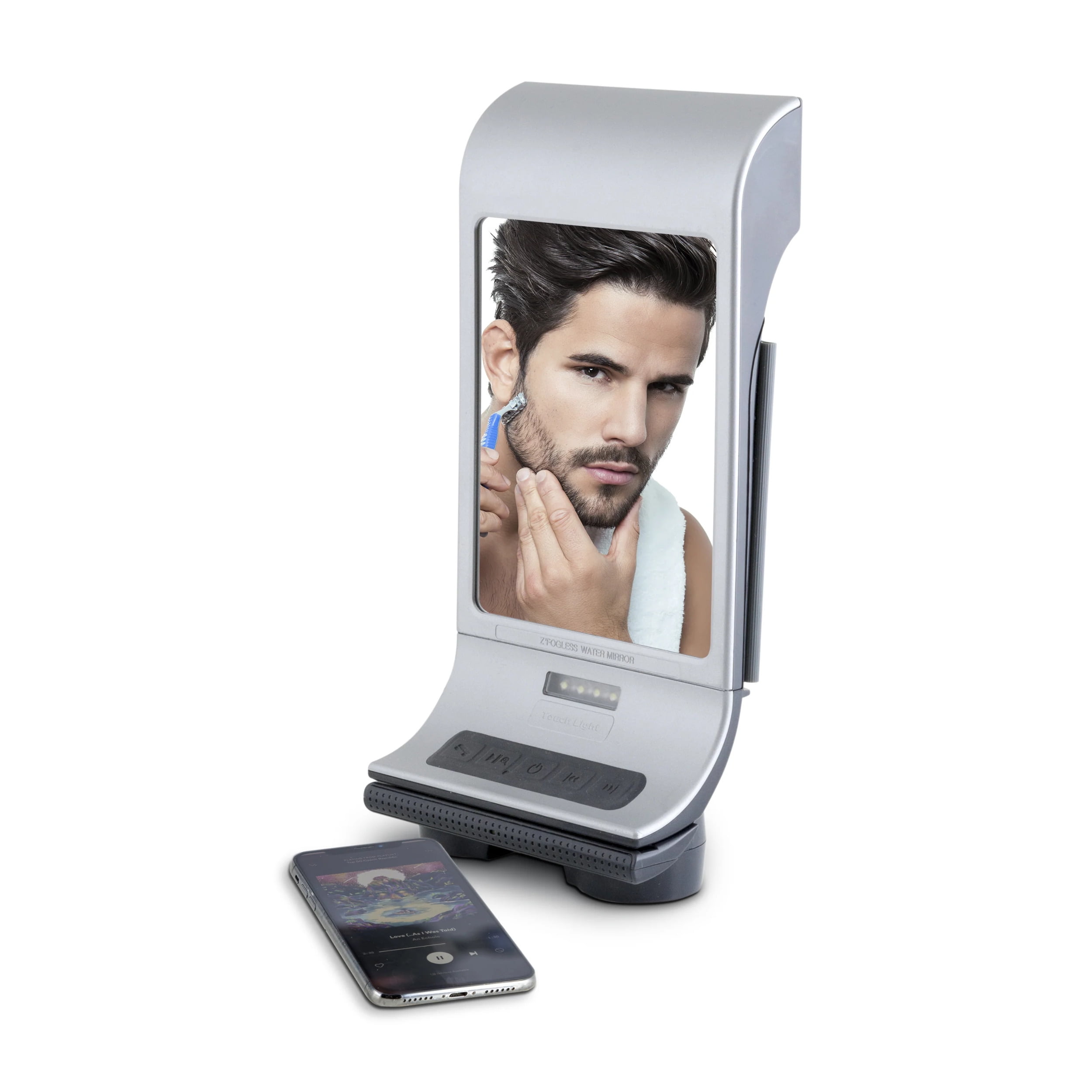 Fogless LED Lighted Bluetooth Shower Mirror with Wall Mount