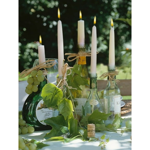 LED Lighted Champagne Taper Candles and Seashells Canvas Wall Art 15.75" x 11.75"