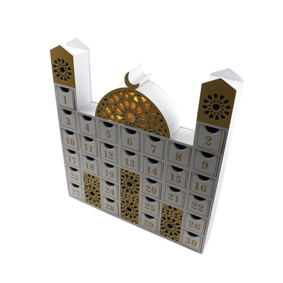 LED Lighted Eid Countdown Calendar Advent Calendars Ornament Table Desktop Decor for Audt Home Decorations