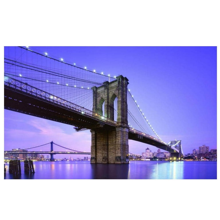 LED Lighted Famous New York City Brooklyn Bridge Canvas Wall Art