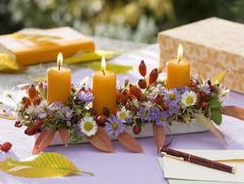 Flower Candles Battery Operated LED Lighted Canvas #195