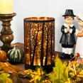 thumbnail image 1 of Northlight LED Lighted Forest Trees Glass Hurricane Fall Harvest Candle Decoration - 7.75", 1 of 5