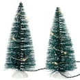 thumbnail image 1 of Northlight LED Lighted Frosted Mini Bottle Brush Pine Christmas Village Trees - 6" - Set of 2, 1 of 3