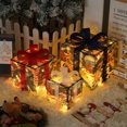 thumbnail image 1 of LED Lighted Gift Box Set with Remote Control, Outdoor Christmas Decorations with Warm White Lights, Stackable Holiday Display for Indoor and Outdoor Use(B), 1 of 7