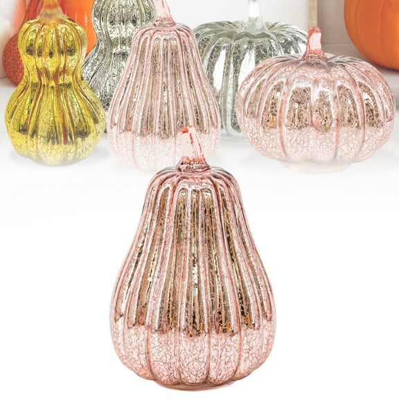 LED Lighted Glass Pumpkin with Timer – Sparkling Starburst Design for Halloween and Thanksgiving Home Decor