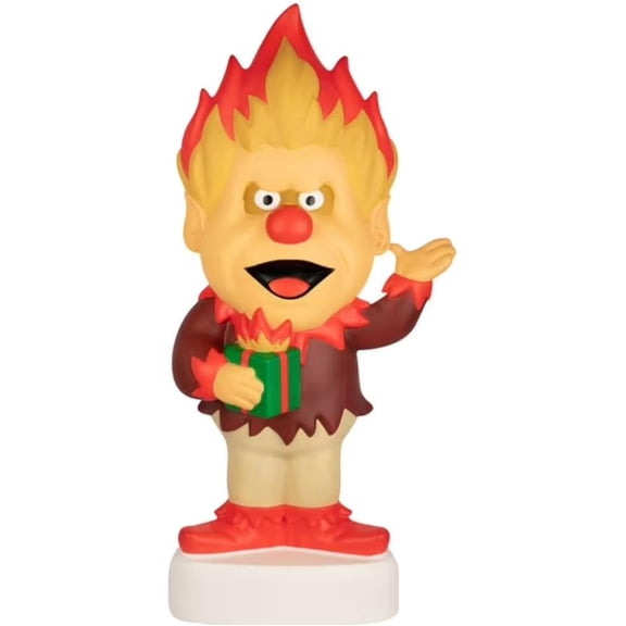 LED Lighted Heat Miser Blow Mold Outdoor Christmas Decor, Classic Cartoon Villain Style Glowing Figure for Kids' Holiday Fun