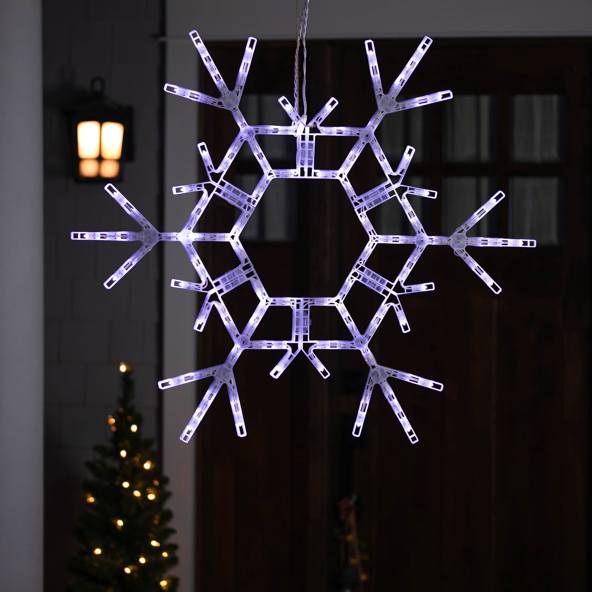 LED Lighted Large Foldable Snowflake Outdoor Christmas Decoration - 36" - Pure White