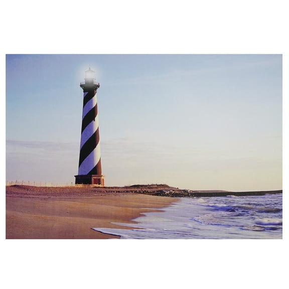 Northlight LED Lighted Lighthouse Seaside Beach Scene Canvas Wall Art - 15.75" x 23.5"