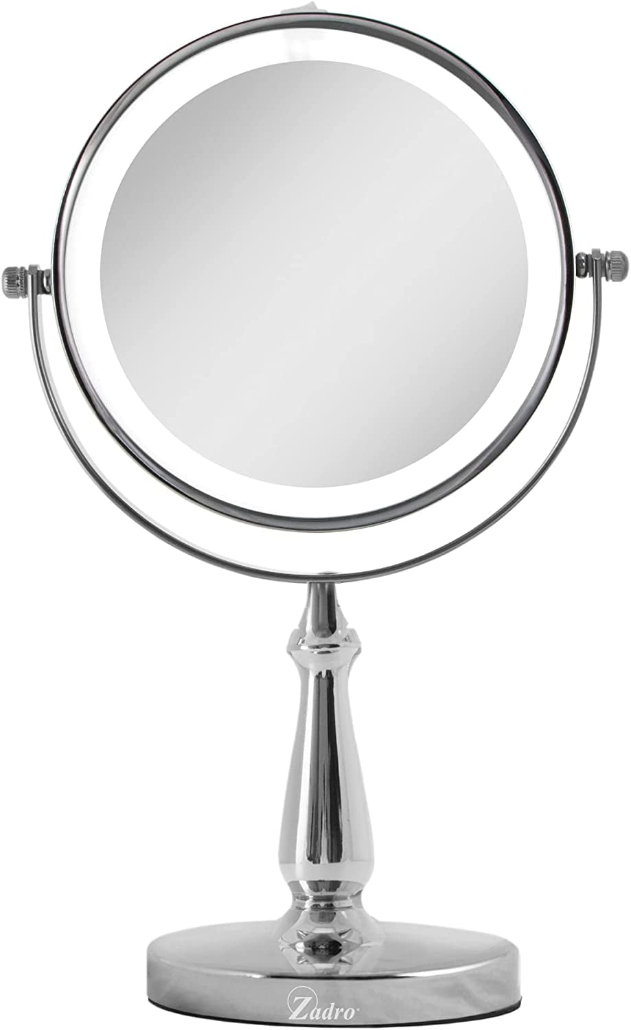 LED Lighted Makeup Mirror with Magnification & Swivel Head, AAA Battery
