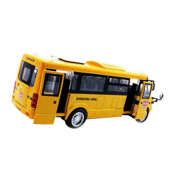 LED Lighted School Bus Model, 1:32 Scale Alloy & Plastic, Yellow, Great for Display and Play