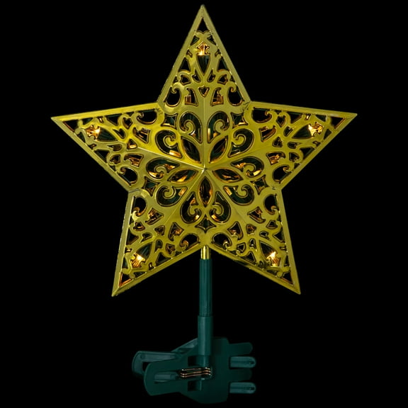 LED Lighted Star Christmas Tree Topper - 9.5" - Gold