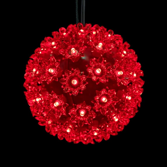Northlight LED Lighted Starlight Sphere Hanging Outdoor Christmas Decoration- 6" - Red Lights