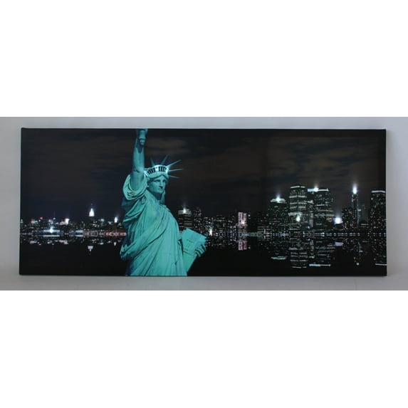 Northlight LED Lighted Statue of Liberty Canvas Wall Art - 15.75" x 39.25"