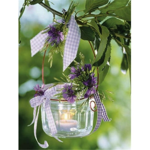 LED Lighted Tea Candle with Purple Flowers Canvas Wall Art, 15.75 x 11.75 in.