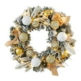 thumbnail image 1 of LED Lighted Winter Wreath with Ribbon, 12 Inch Front Door Decor for Fireplace Window Christmas, 1 of 6