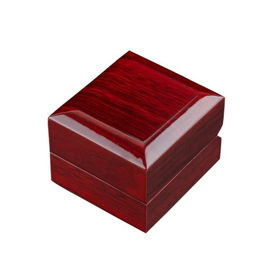 LED Lighted Wooden Ring Box Red, MDF+Sponge+Velvet, Multi-Purpose for Rings and Jewelry Storage