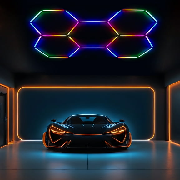 LED Lighting Car Detail Garage Workshop Retail Light Honeycomb 5 Hexagon US